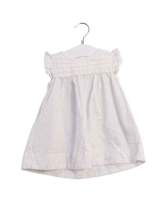 A White Sleeveless Dresses from Petit Bateau in size 3-6M for girl. (Front View)