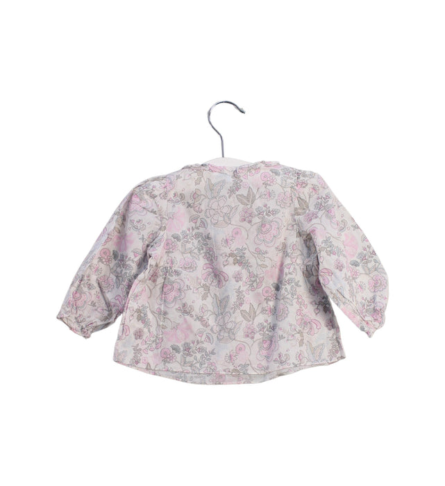 A Pink Long Sleeve Tops from Jacadi in size 3-6M for girl. (Back View)