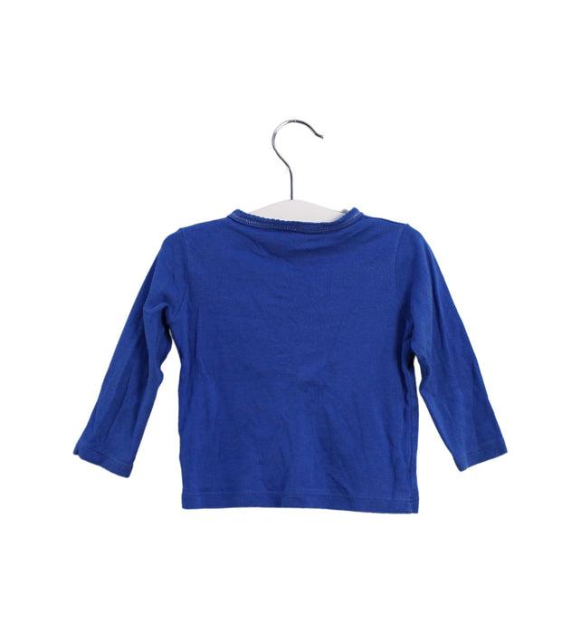 A Blue Long Sleeve Tops from Petit Bateau in size 6-12M for girl. (Back View)