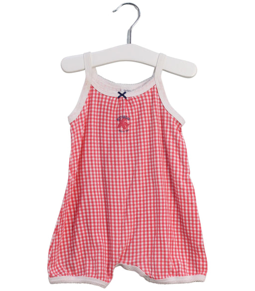 A Pink Sleeveless Rompers from Petit Bateau in size 6-12M for girl. (Front View)