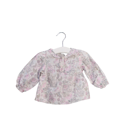 A Pink Long Sleeve Tops from Jacadi in size 3-6M for girl. (Front View)