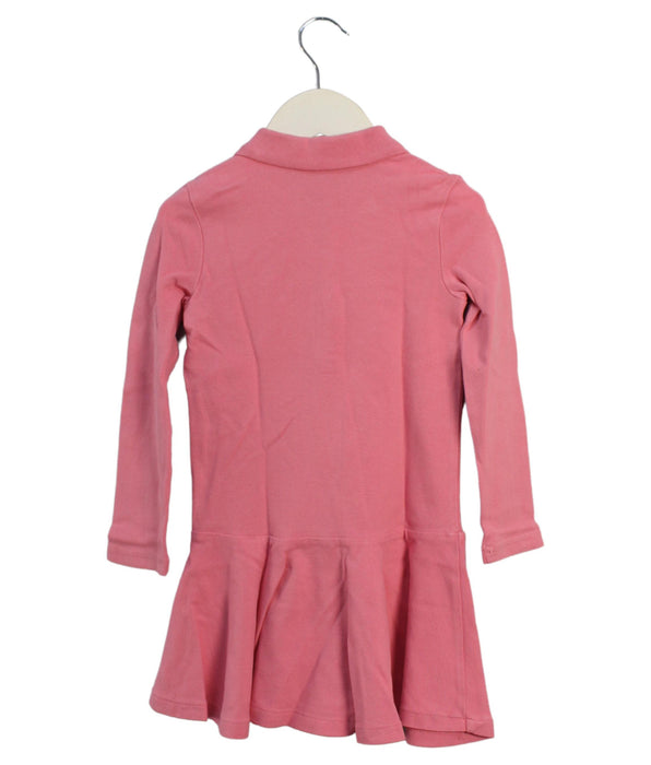 A Pink Long Sleeve Dresses from Polo Ralph Lauren in size 3T for girl. (Back View)