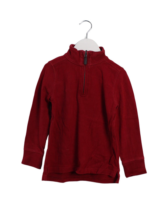 A Red Zippered Sweatshirts from Crewcuts in size 4T for boy. (Front View)