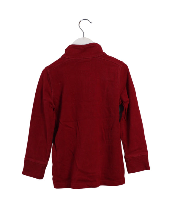 A Red Zippered Sweatshirts from Crewcuts in size 4T for boy. (Back View)
