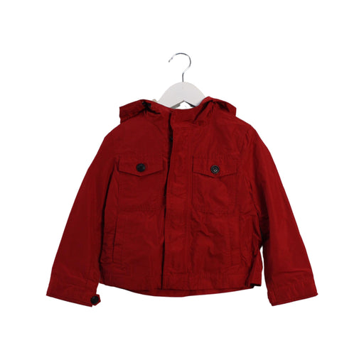 A Red Lightweight Jackets from Burberry in size 4T for boy. (Front View)