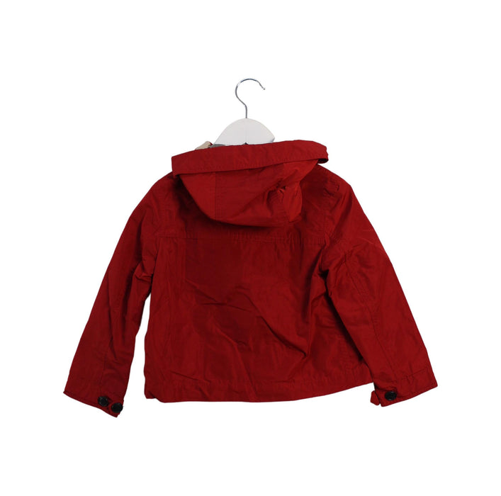 A Red Lightweight Jackets from Burberry in size 4T for boy. (Back View)