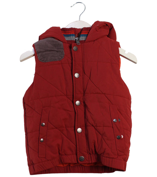 A Red Outerwear Vests from Paul Smith in size 4T for boy. (Front View)