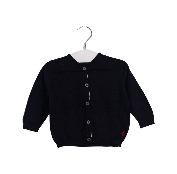 A Navy Cardigans from Petit Bateau in size 3-6M for neutral. (Front View)