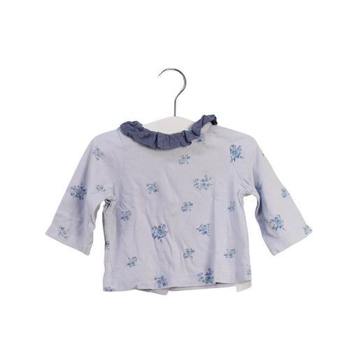 A Blue Long Sleeve Tops from Cyrillus in size 0-3M for girl. (Front View)