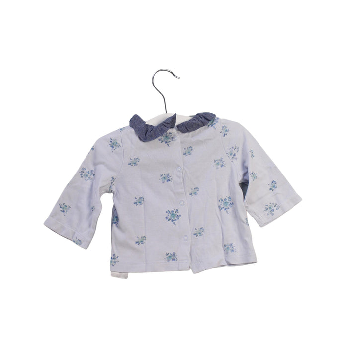 A Blue Long Sleeve Tops from Cyrillus in size 0-3M for girl. (Back View)