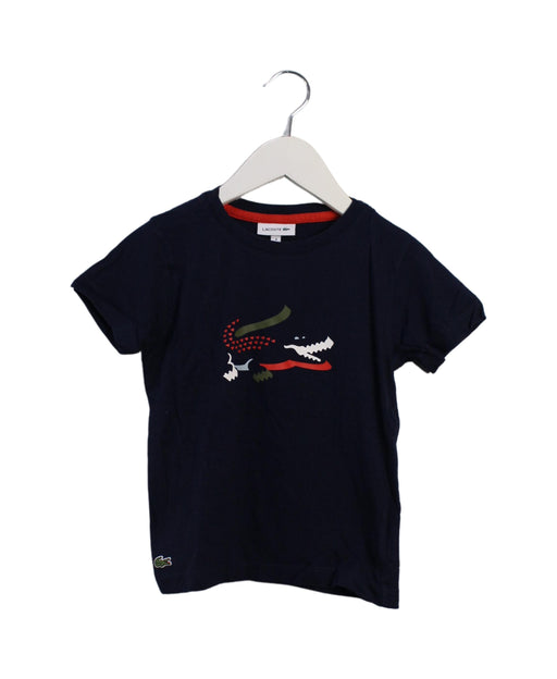 A Navy Short Sleeve T Shirts from Lacoste in size 4T for boy. (Front View)