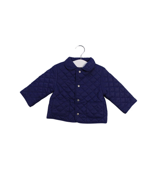 A Blue Puffer/Quilted Jackets from Petit Bateau in size 3-6M for boy. (Front View)
