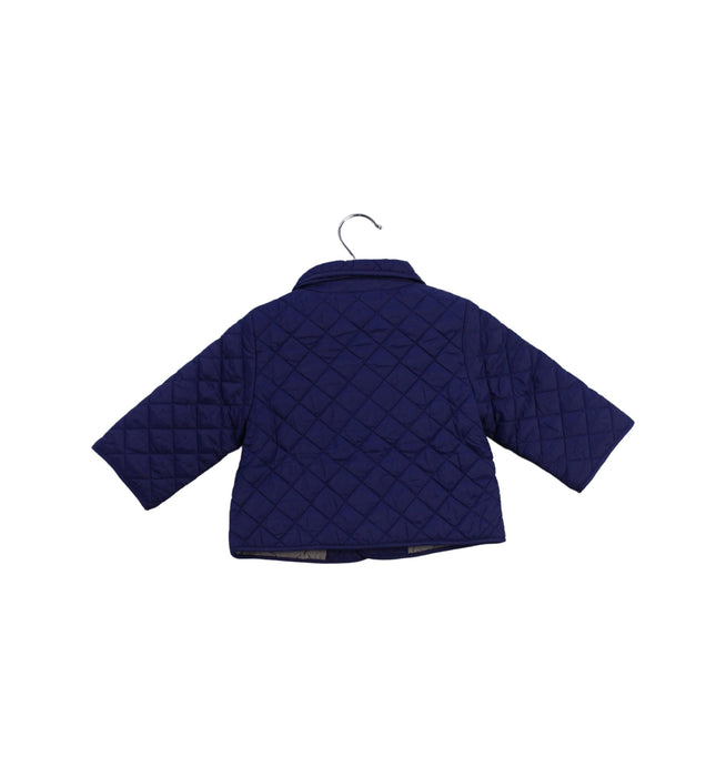 A Blue Puffer/Quilted Jackets from Petit Bateau in size 3-6M for boy. (Back View)