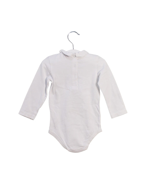A White Long Sleeve Bodysuits from Cyrillus in size 6-12M for neutral. (Back View)