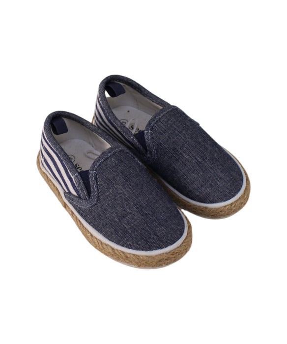 A Blue Slip Ons from Seed in size 3T for boy. (Front View)