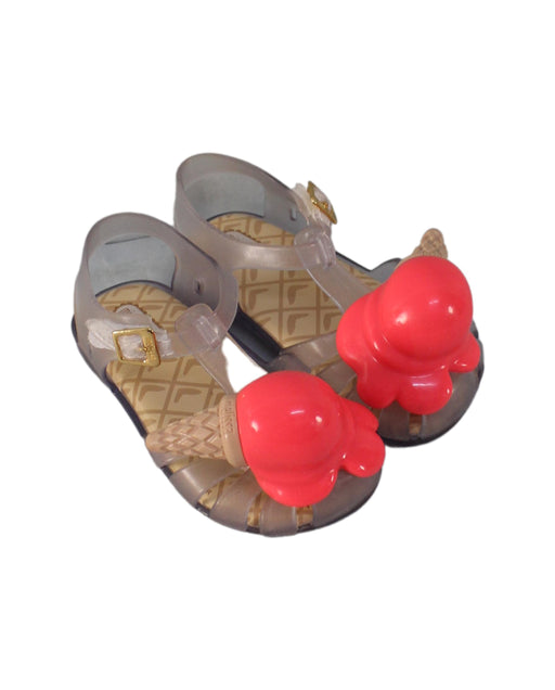 A Transparent Sandals from Mini Melissa in size 3T for girl. (Front View)