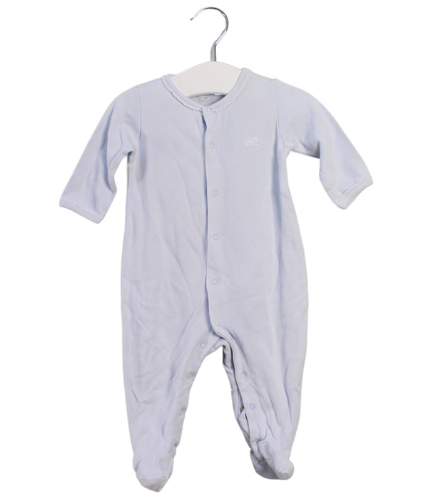 A Blue Long Sleeve Jumpsuits from Laranjinha in size 0-3M for boy. (Front View)