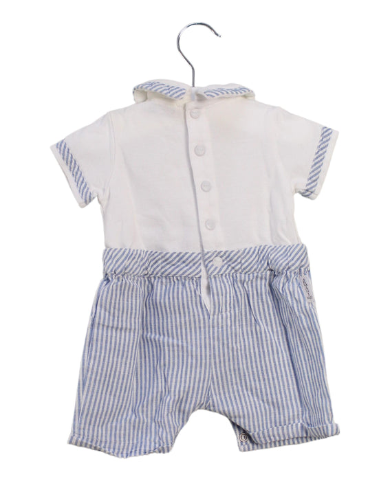 A Blue Short Sleeve Rompers from Armani in size 0-3M for neutral. (Back View)