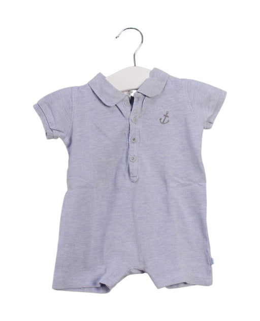 A Grey Short Sleeve Rompers from Bébé by Minihaha in size 3-6M for neutral. (Front View)