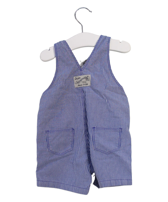 A Blue Overall Shorts from Petit Bateau in size 3-6M for neutral. (Back View)