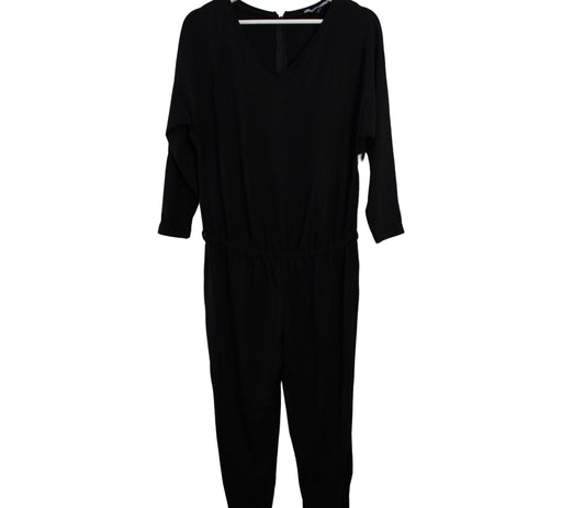 A Black Long Sleeve Jumpsuits from Slacks & Co in size S for maternity. (Front View)