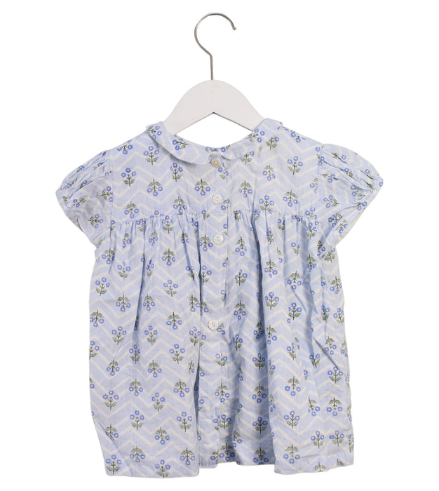 A Blue Short Sleeve Tops from Little Cotton Clothes in size 6T for girl. (Back View)