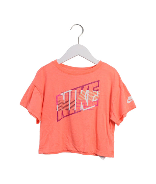 A Pink Short Sleeve T Shirts from Nike in size 5T for girl. (Front View)