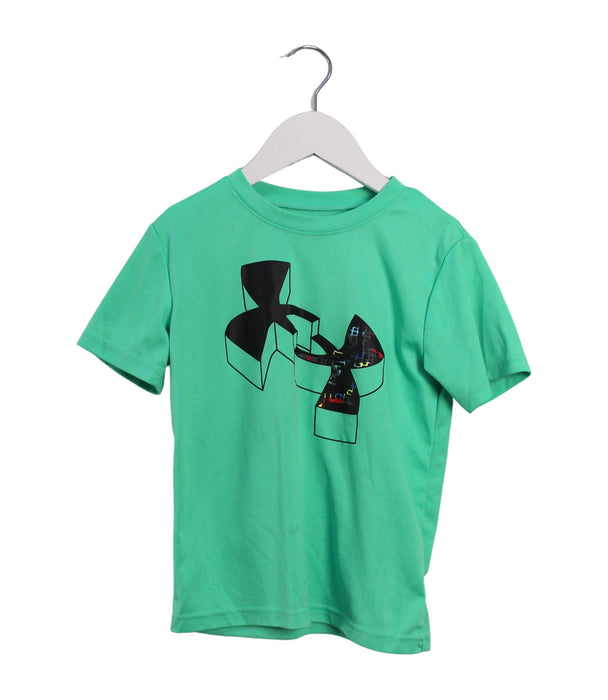 A Green Short Sleeve T Shirts from Under Armour in size 5T for boy. (Front View)