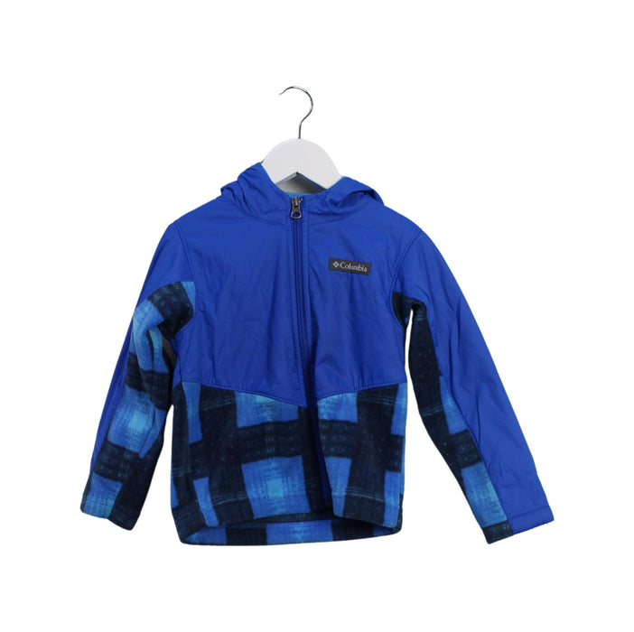 A Blue Lightweight Jackets from Columbia in size 4T for boy. (Front View)