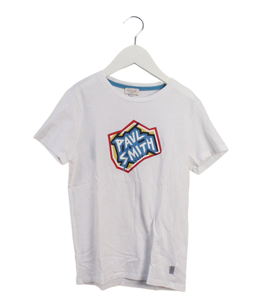 A White Short Sleeve T Shirts from Paul Smith in size 8Y for boy. (Front View)