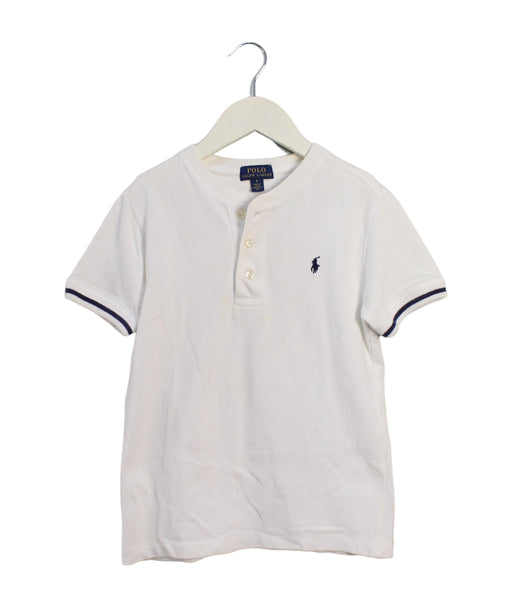 A White Short Sleeve Tops from Polo Ralph Lauren in size 6T for boy. (Front View)