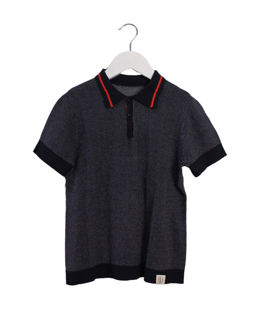 A Navy Short Sleeve Polos from Bonpoint in size 7Y for boy. (Front View)