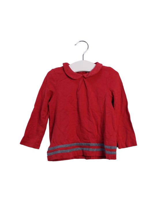 A Red Long Sleeve Tops from Natalys in size 12-18M for girl. (Front View)