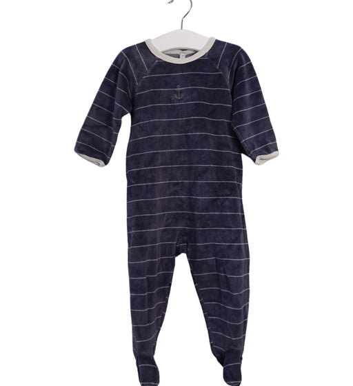 A Navy Onesies from Petit Bateau in size 6-12M for boy. (Front View)