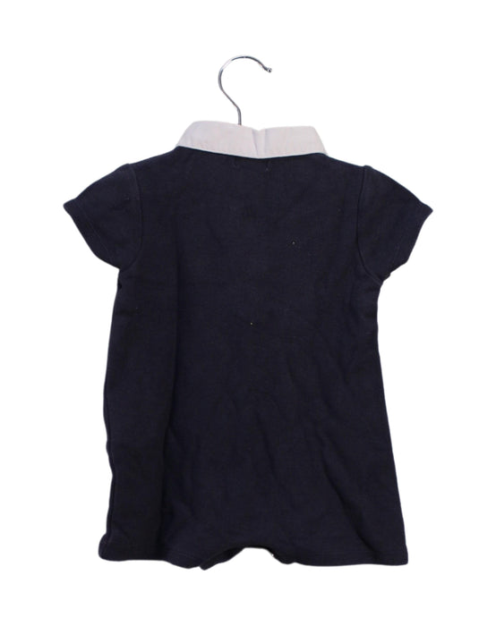 A Navy Short Sleeve Rompers from Cyrillus in size 6-12M for boy. (Back View)
