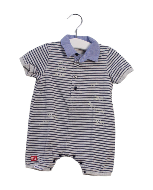 A Blue Short Sleeve Rompers from IKKS in size 3-6M for boy. (Front View)