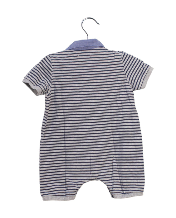 A Blue Short Sleeve Rompers from IKKS in size 3-6M for boy. (Back View)