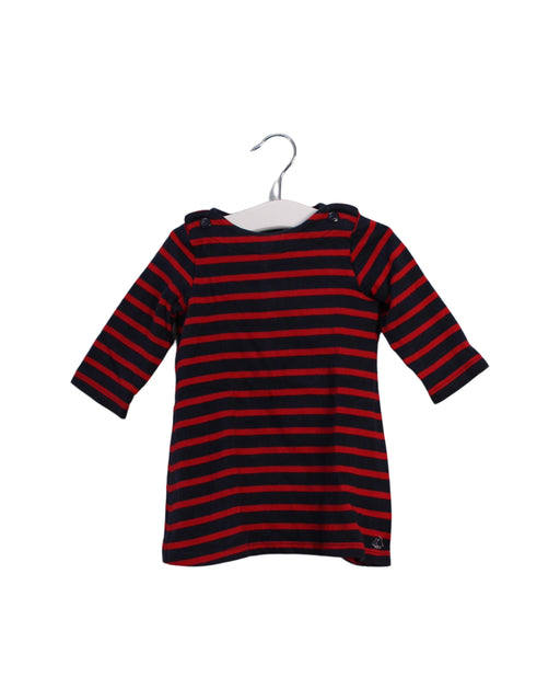 A Navy Long Sleeve Dresses from Petit Bateau in size 6-12M for girl. (Front View)