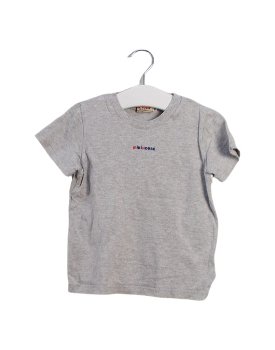A Grey Short Sleeve T Shirts from Miki House in size 2T for boy. (Front View)