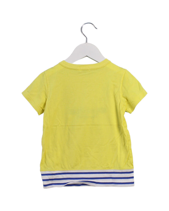 A Yellow Short Sleeve T Shirts from Miki House in size 2T for boy. (Back View)