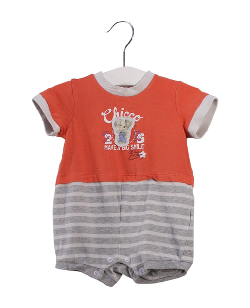 A Orange Short Sleeve Rompers from Chicco in size 0-3M for boy. (Front View)