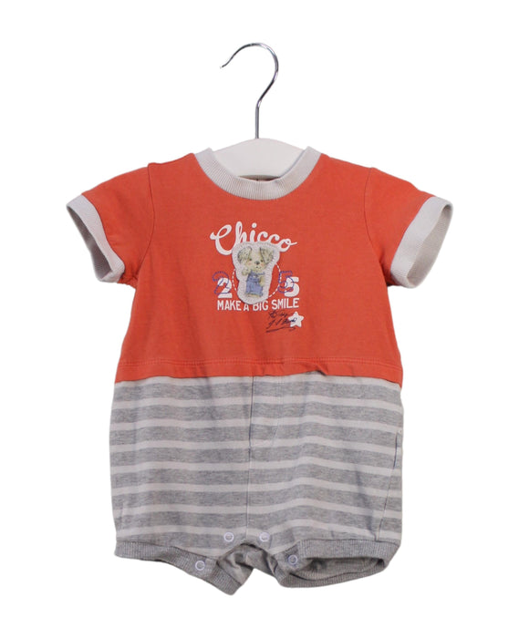 A Orange Short Sleeve Rompers from Chicco in size 0-3M for boy. (Front View)