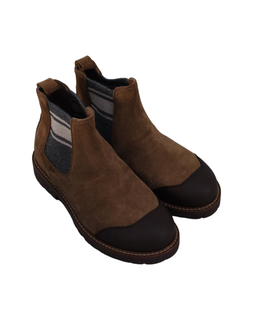 A Brown Casual Boots from Brunello Cucinelli in size 7Y for boy. (Front View)