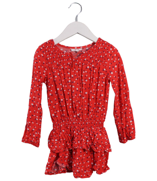 A Red Long Sleeve Dresses from Seed in size 2T for girl. (Front View)