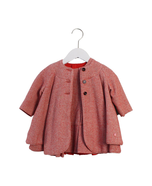A Pink Coats from Dior in size 6-12M for girl. (Front View)