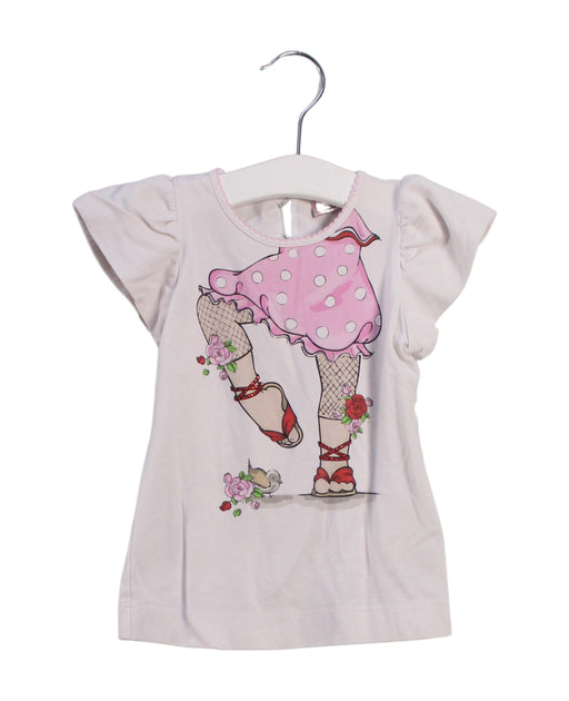 A Pink Short Sleeve T Shirts from Monnalisa in size 6-12M for girl. (Front View)