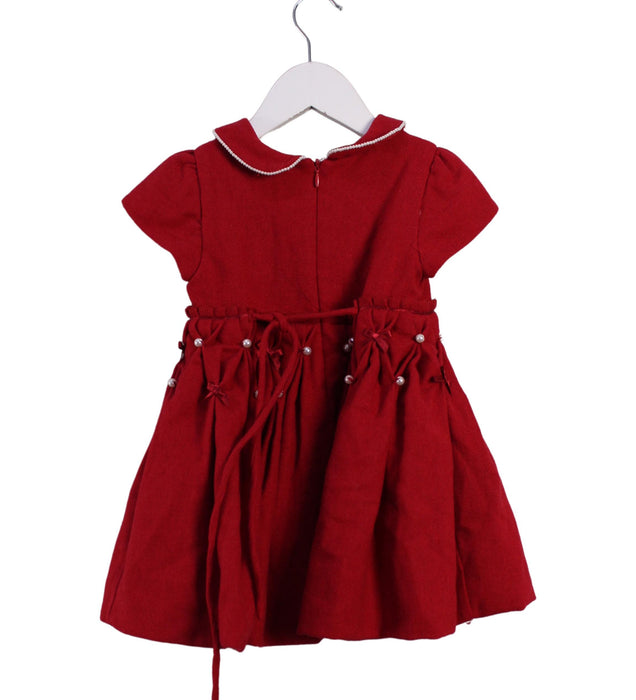 A Red Short Sleeve Dresses from Fleurisse in size 6-12M for girl. (Back View)