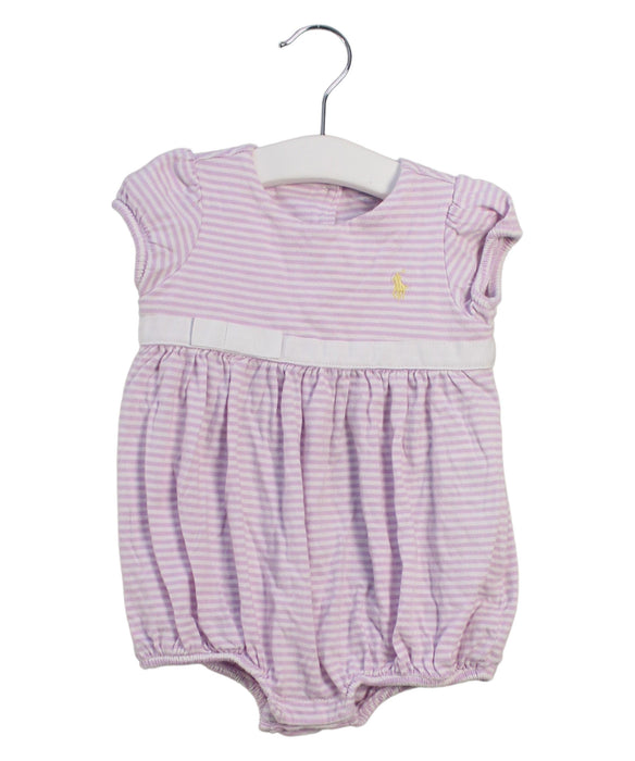 A Purple Short Sleeve Bodysuits from Ralph Lauren in size 6-12M for girl. (Front View)