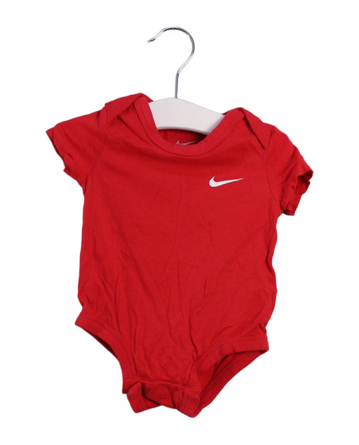 A Red Short Sleeve Bodysuits from Nike in size 0-3M for neutral. (Front View)