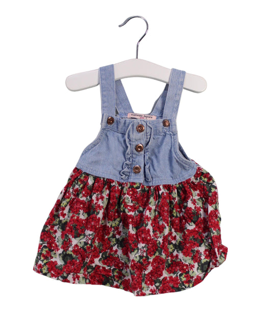 A Blue Overall Dresses from Nanette Lepore in size 6-12M for girl. (Front View)